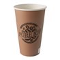 Cardboard Drinking Cups "Pure" 400ml Ø 90mm 13,9cm Brown "Pure Joy" - Horecavoordeel.com