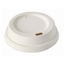 Dome Lids made of Sugarcane "Pure" Round Ø 80mm White - Horecavoordeel.com