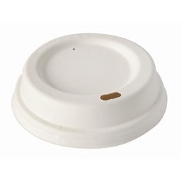 Dome Lids made of Sugarcane "Pure" Round Ø 80mm White - Horecavoordeel.com