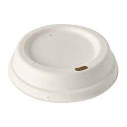 Dome Lids made of Sugarcane "Pure" Round Ø 90mm White - Horecavoordeel.com