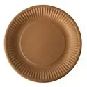 Cardboard Plates "Pure" Round Ø 190mm Brown - Horecavoordeel.com