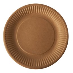 Cardboard Plates "Pure" Round Ø 190mm Brown - Horecavoordeel.com