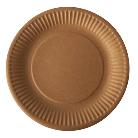 Cardboard Plates "Pure" Round Ø 190mm Brown - Horecavoordeel.com