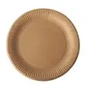 Cardboard Plates "Pure" Round Ø 230mm Brown - Horecavoordeel.com