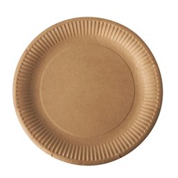 Cardboard Plates "Pure" Round Ø 230mm Brown - Horecavoordeel.com