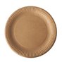 Cardboard Plates "Pure" Round Ø 230mm Brown - Horecavoordeel.com