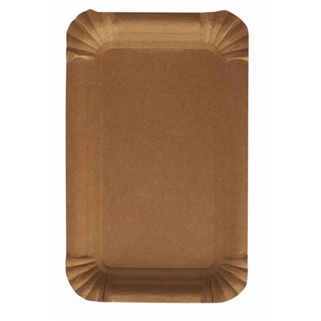 Cardboard Plates "Pure" Rectangular 100 x 160mm Brown - Horecavoordeel.com