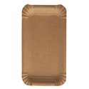 Cardboard Plates "Pure" Rectangular 110 x 175mm Brown - Horecavoordeel.com