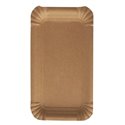 Cardboard Plates "Pure" Rectangular 110 x 175mm Brown - Horecavoordeel.com