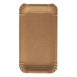 Cardboard Plates "Pure" Rectangular 110 x 175mm Brown - Horecavoordeel.com