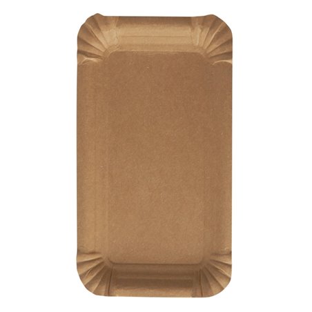 Cardboard Plates "Pure" Rectangular 110 x 175mm Brown - Horecavoordeel.com