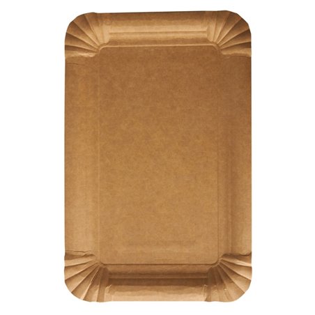 Cardboard Plates "Pure" Rectangular 130 x 200mm Brown - Horecavoordeel.com