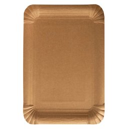 Cardboard Plates "Pure" Rectangular 165 x 230mm Brown - Horecavoordeel.com