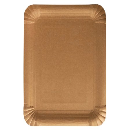 Cardboard Plates "Pure" Rectangular 165 x 230mm Brown - Horecavoordeel.com