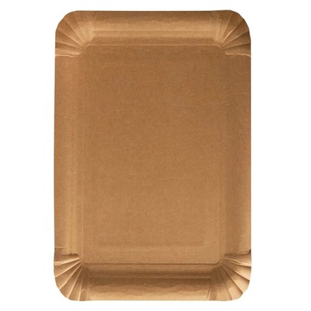 Cardboard Plates "Pure" Rectangular 180 x 260mm Brown - Horecavoordeel.com