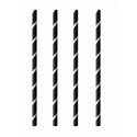 Milkshake Paper Straws "Pure" Ø 8mm x 20cm Black White "Stripes" - Horecavoordeel.com