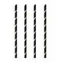 Milkshake Paper Straws "Pure" Ø 8mm x 20cm Black White "Stripes" - Horecavoordeel.com