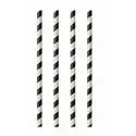 Drinkrietjes Papier Zwart - Wit "Pure" "Stripes" Ø 6 x 240mm Horecavoordeel.com