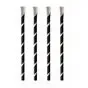 Straws With spoon Paper "Pure" Ø 8mm x 20cm Black White "Stripes" - Horecavoordeel.com
