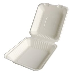 Menuboxes Sugarcane "Pure" Rectangular 1-compt. 220cm x 200 x 77mm White - Horecavoordeel.com