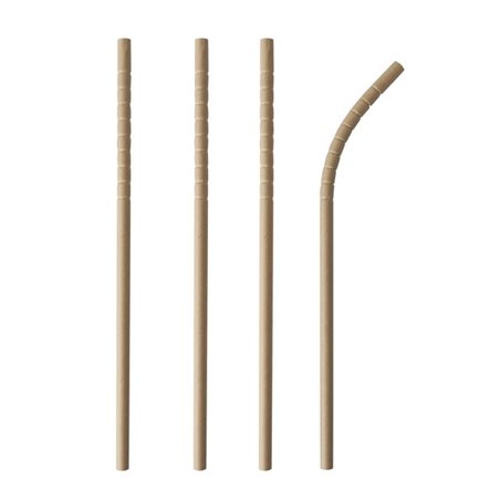 Paper Straws "Pure" Ø 6 x 200mm Brown flexibel - Horecavoordeel.com