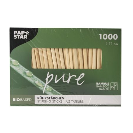 Roerstaafjes van Bamboe "Pure" 110 x 3mm Horecavoordeel.com