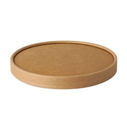 Deksels voor Saladebakken Karton "Pure" Rond Bruin Ø 150mm Horecavoordeel.com