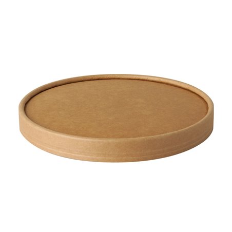 Lid for saladbowl Cardboard "Pure" Round Ø 150mm Brown - Horecavoordeel.com