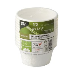 Dressing cups Sugarcane "Pure" Round 60ml Ø 60 x 30mm White - Horecavoordeel.com