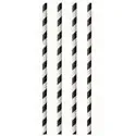 Paper Straws "Pure" Ø 6 x 290mm Black White "Stripes" - Horecavoordeel.com