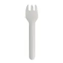 Snack Forks Paper "Pure" 127mm White met Snijrand - Horecavoordeel.com