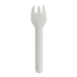 Snack Forks Paper "Pure" 127mm White met Snijrand - Horecavoordeel.com