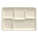 Menu Trays Sugarcane "Pure" Rectangular 5-compt. 216 x 317 x24mm White - Horecavoordeel.com