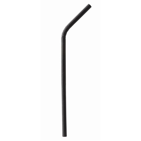 Paper Straws "Pure" Ø 6 x 220mm Black Flexible - Horecavoordeel.com