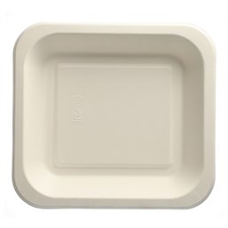 Topseal Menuschalen Suikerriet "Pure" Rechthoek 1-Vak Wit 265 x 245 x 42mm Horecavoordeel.com