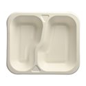 Topseal Menuschalen Suikerriet "Pure" Rechthoek 2-Vaks Wit 265 x 245 x 42mm