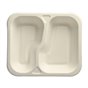 Topseal Menu Trays Sugarcane "Pure" Rectangular 2-compt. 245 x 265 x 42mm White