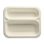 Topseal Menu Trays Sugarcane "Pure" Rectangular 2-compt. 212 x 250 x 42mm White - Horecavoordeel.com