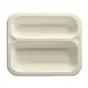 Topseal Menu Trays Sugarcane "Pure" Rectangular 2-compt. 212 x 250 x 42mm White - Horecavoordeel.com
