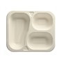 Topseal Menu Trays Sugarcane "Pure" Rectangular 3-compt. 212 x 250 x 42mm White - Horecavoordeel.com