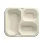 Topseal Menu Trays Sugarcane "Pure" Rectangular 3-compt. 212 x 250 x 42mm White - Horecavoordeel.com