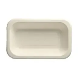 Topseal Menu Trays Sugarcane "Pure" Rectangular 240 x 150 x 42mm White - Horecavoordeel.com