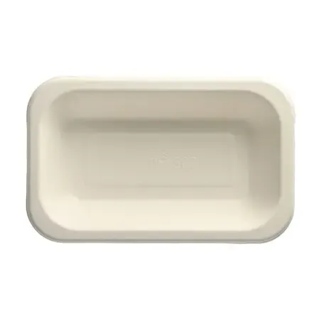 Topseal Menu Trays Sugarcane "Pure" Rectangular 240 x 150 x 42mm White - Horecavoordeel.com
