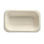 Topseal Menu Trays Sugarcane "Pure" Rectangular 240 x 150x 56mm White - Horecavoordeel.com