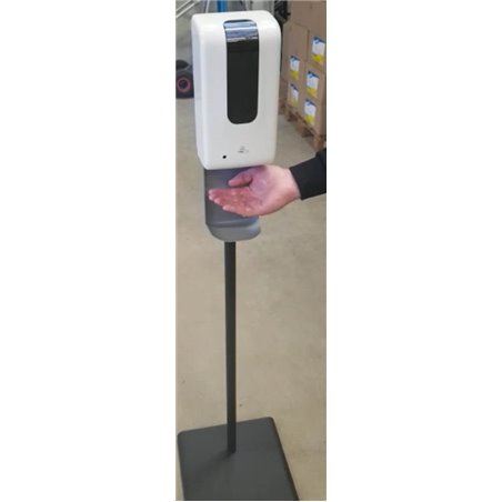 Disinfectie Zuil 140cm Met Zwarte Voet Met Automatische Navulbare Dispenser