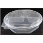 Ripboxx Meal tray 528cc + 230cc + 180cc 3-Compartment PP Transparent With Tear-off hinged lid