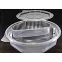 Ripboxx Meal tray 600cc + 405cc 2-Compartment PP Transparent With Tear-off hinged lid