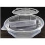 Ripboxx Meal tray 600cc + 405cc 2-Compartment PP Transparent With Tear-off hinged lid