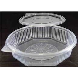 Ripboxx Meal tray 1100cc 1-Compartment PP Transparent With tear-off hinged lid