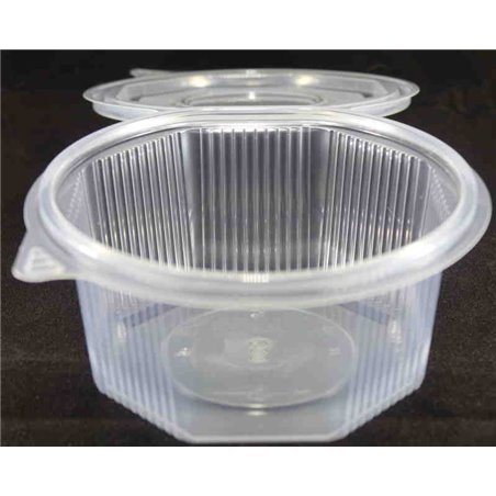 Ripboxx Salad container 1000cc PP Transparent With tear-off hinged lid